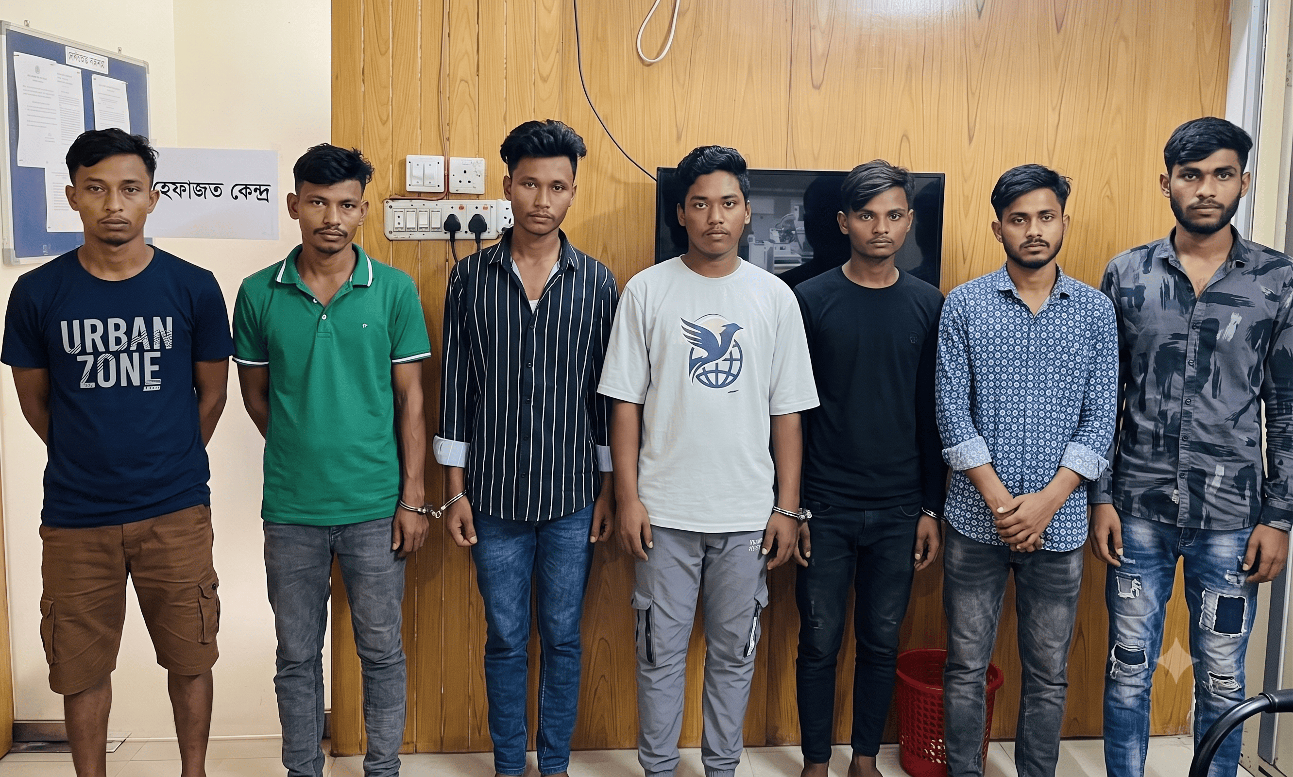 শেখেরটেকে ডাকাতির প্রস্তুতিকালে 'কুত্তা ফারুক'সহ ৭ জন গ্রেপ্তার, উদ্ধার চাপাতি-সামুরাই